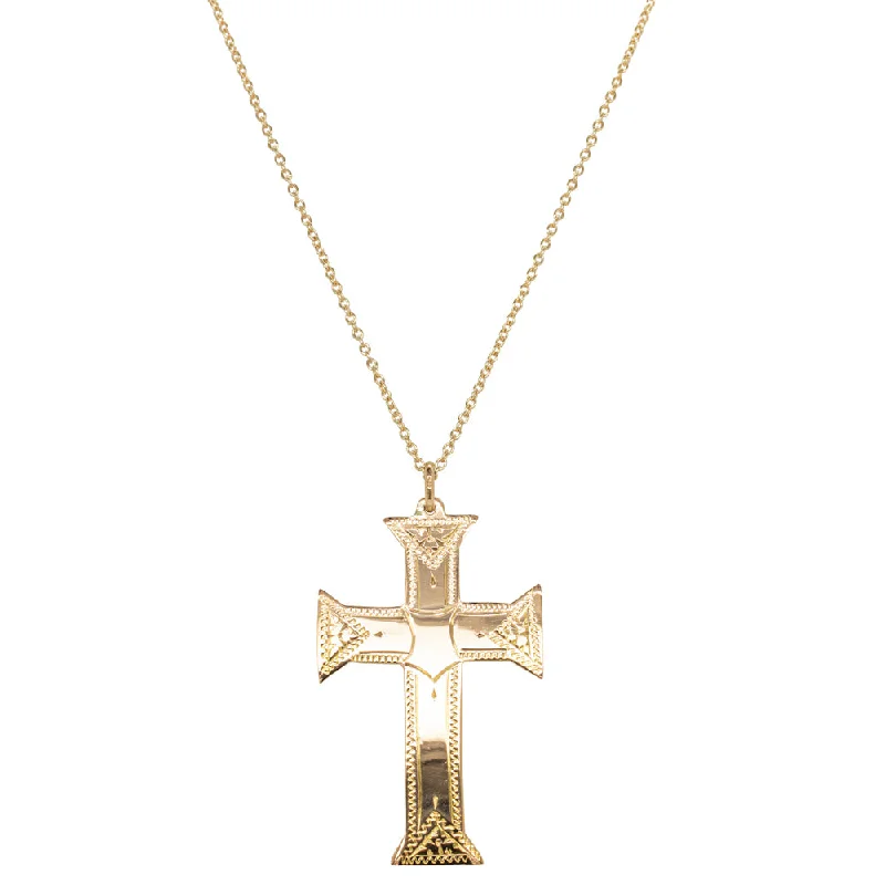 dazzling necklaces for women-Vintage 9ct Yellow Gold Cross Pendant