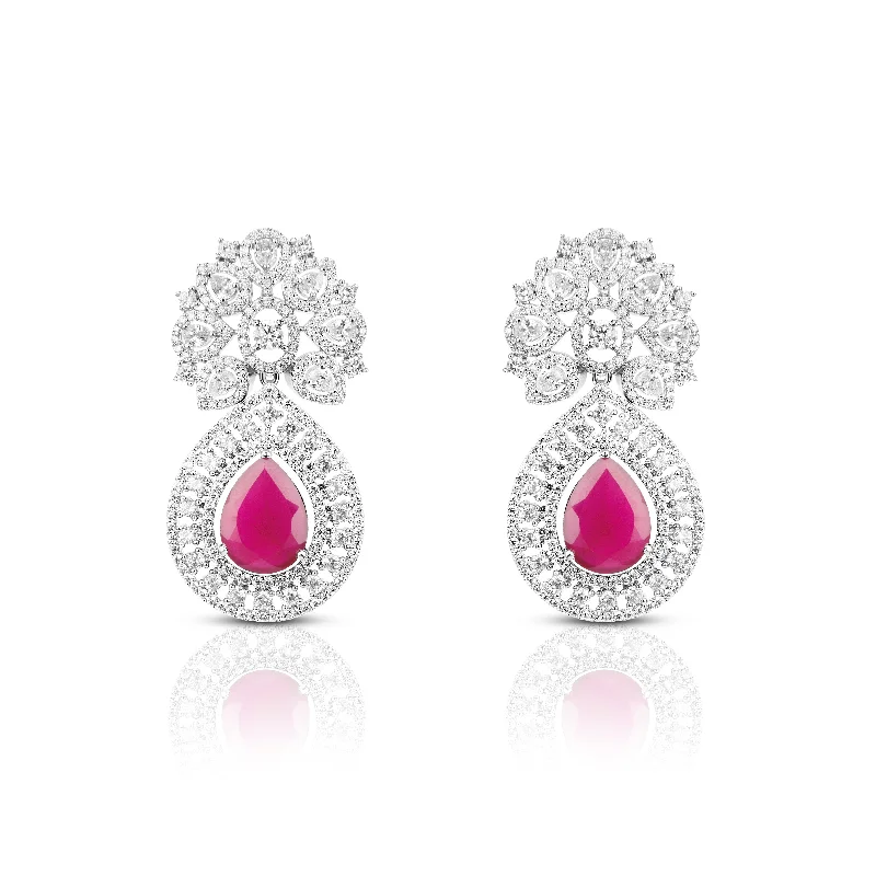 luxury pearl earrings for women-Nipura Graceful Mayurika Danglers