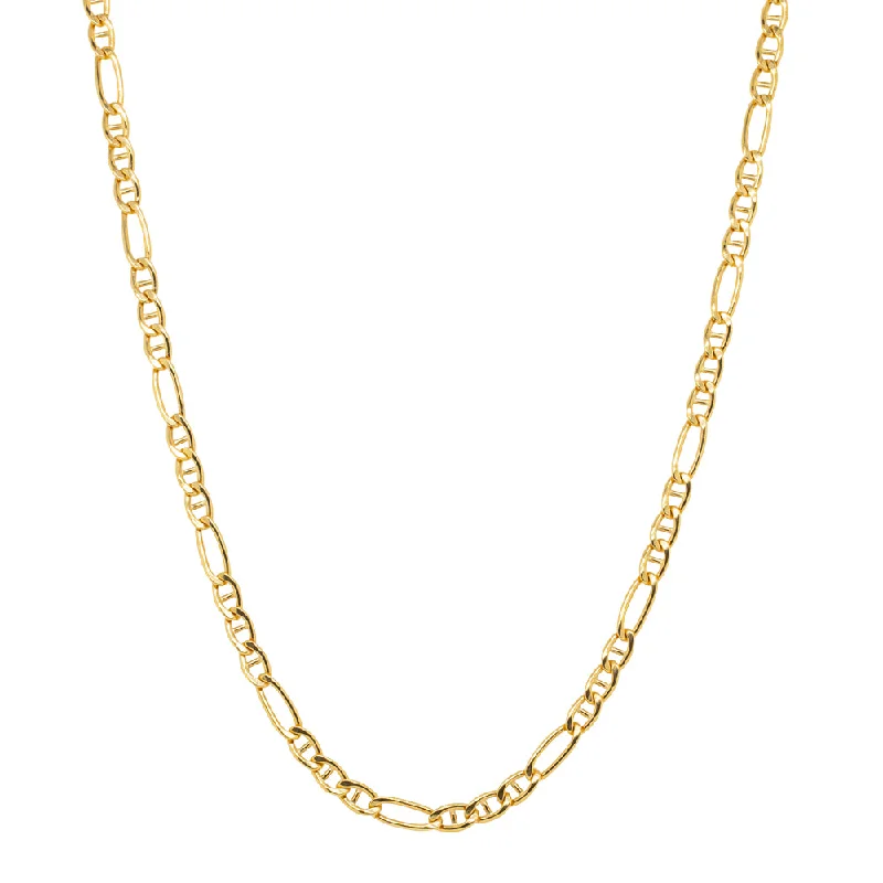 ruby pendant necklaces for women-9ct Yellow Gold Anchor Link Figaro Necklace