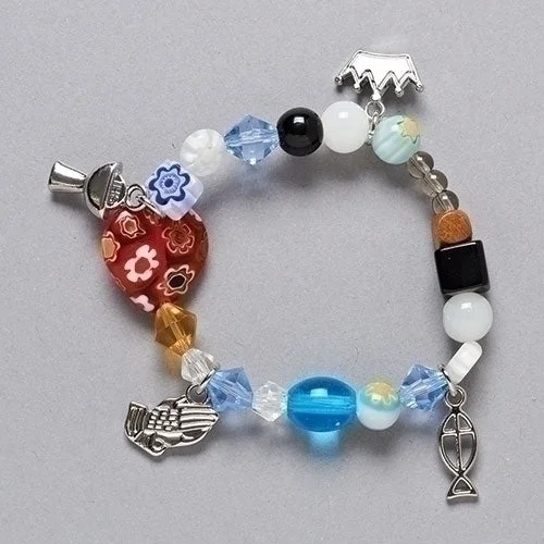 adjustable bracelets for women-First Communion Colorful Story Bracelet