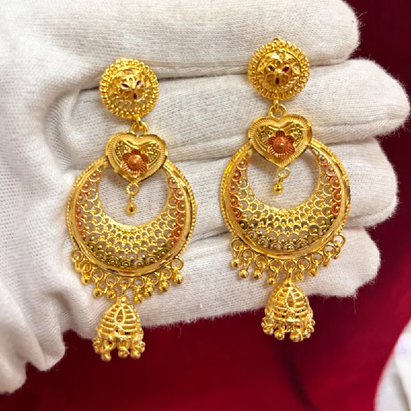 pearl earrings for women-Pari Art Jewellery Forming Gold Dangler Earrings