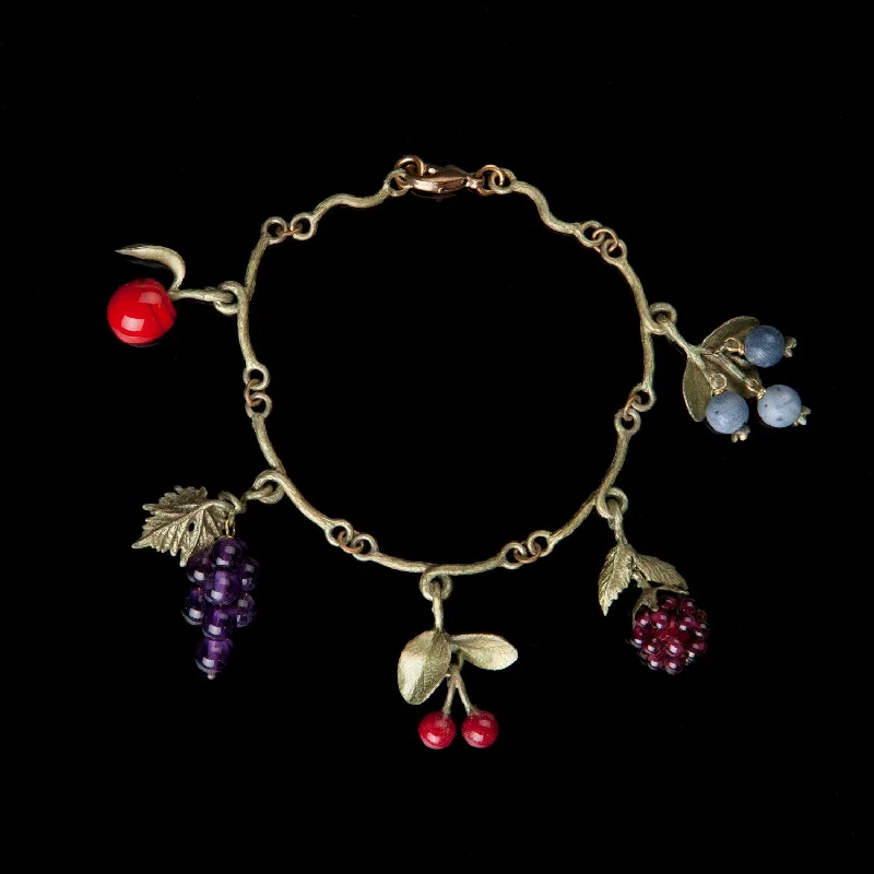 gold bracelet sets for women-Fruit Charm Bracelet