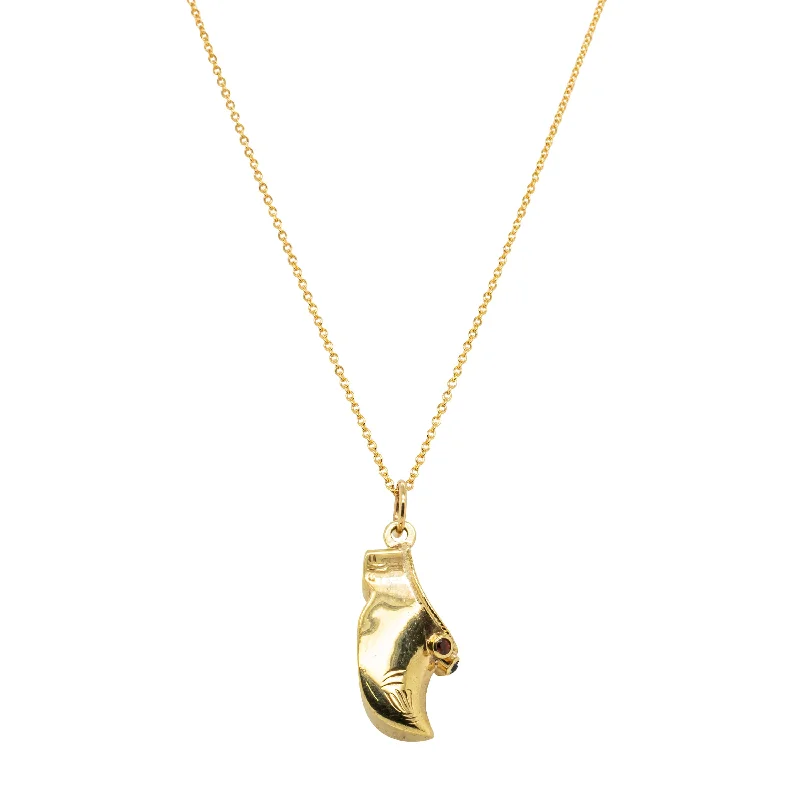 romantic necklaces for women-Deja Vu 9ct Yellow Gold Clog Necklace