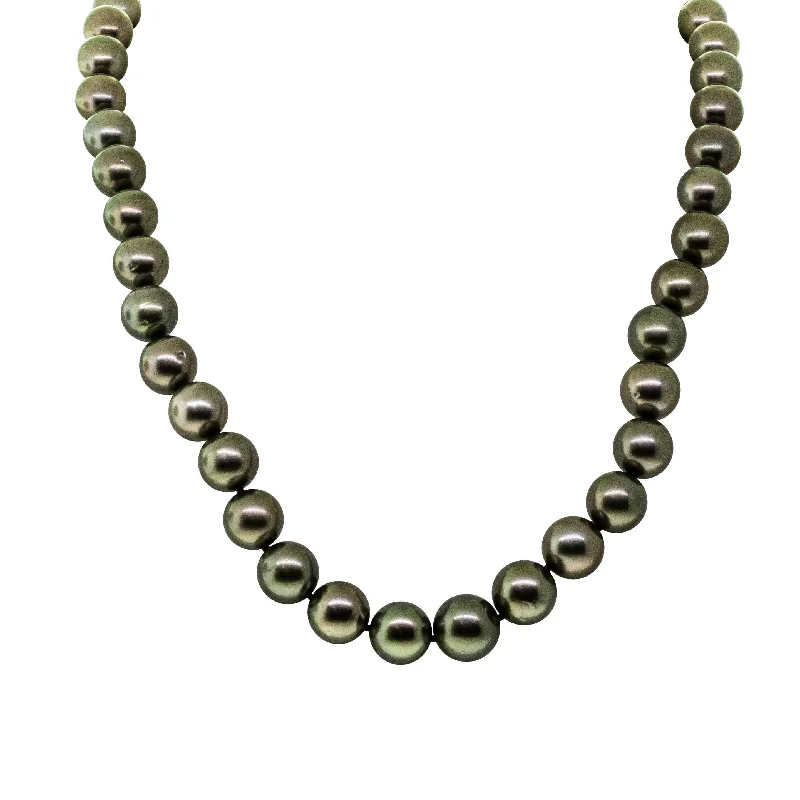 luxury necklaces for women-18ct Yellow Gold Tahitian Black Pearl Strand