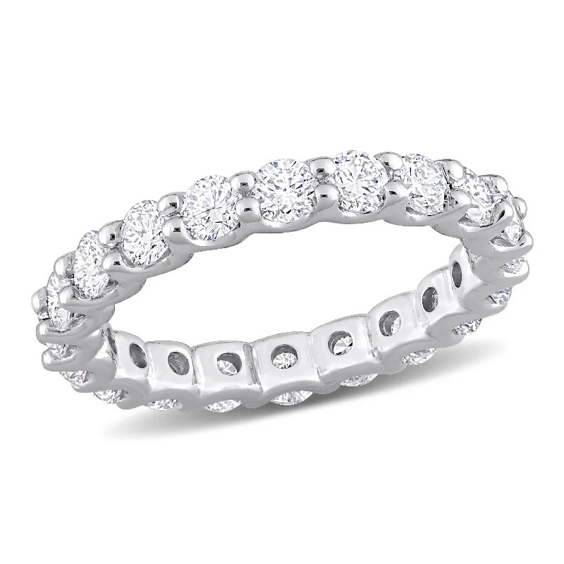 affordable engagement rings for women-Created Forever 2ct TW Lab-Grown Diamond Eternity Band in 14k White Gold