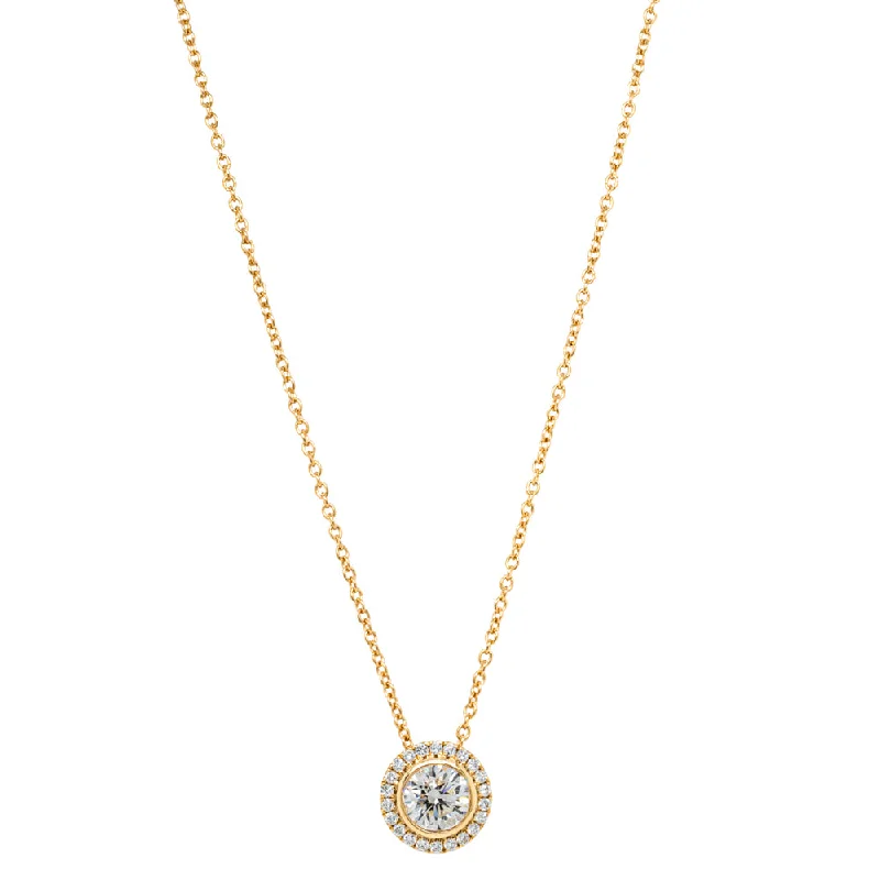 artistic necklaces for women-18ct Yellow Gold .67ct Reclaimed Diamond Isla Pendant