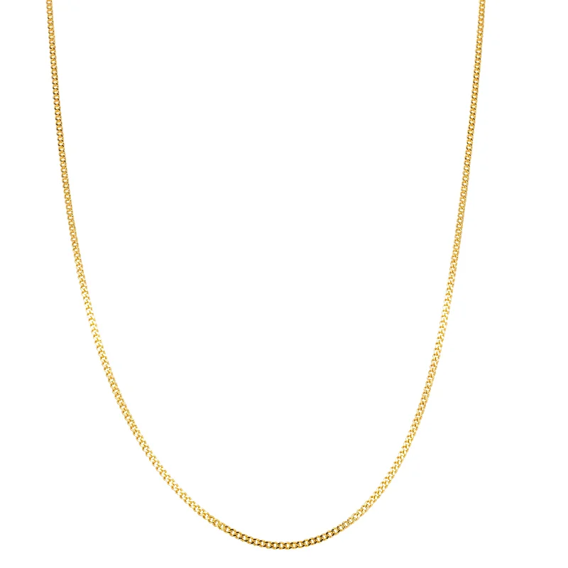 romantic pendant necklaces for women-18ct Yellow Gold Diamond Cut Curb Chain