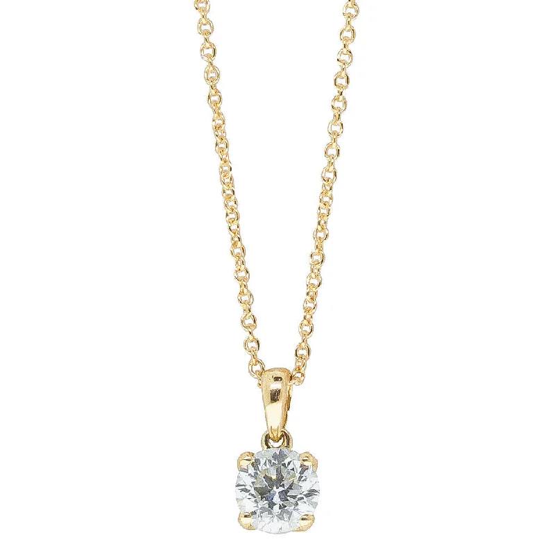 statement necklaces for women-18ct Yellow Gold 1.01ct Diamond Blossom Pendant