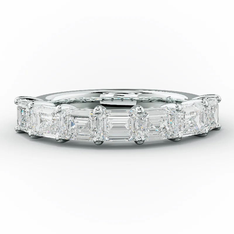 elegant wedding rings for women-2  Carat East West Emerald Cut Diamond Anniversary Band