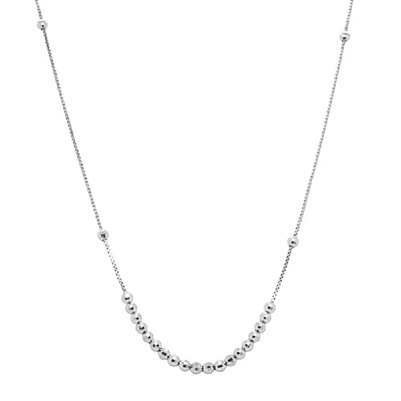 elegant drop necklaces for women-Deja Vu Platinum Floating Bead Necklace