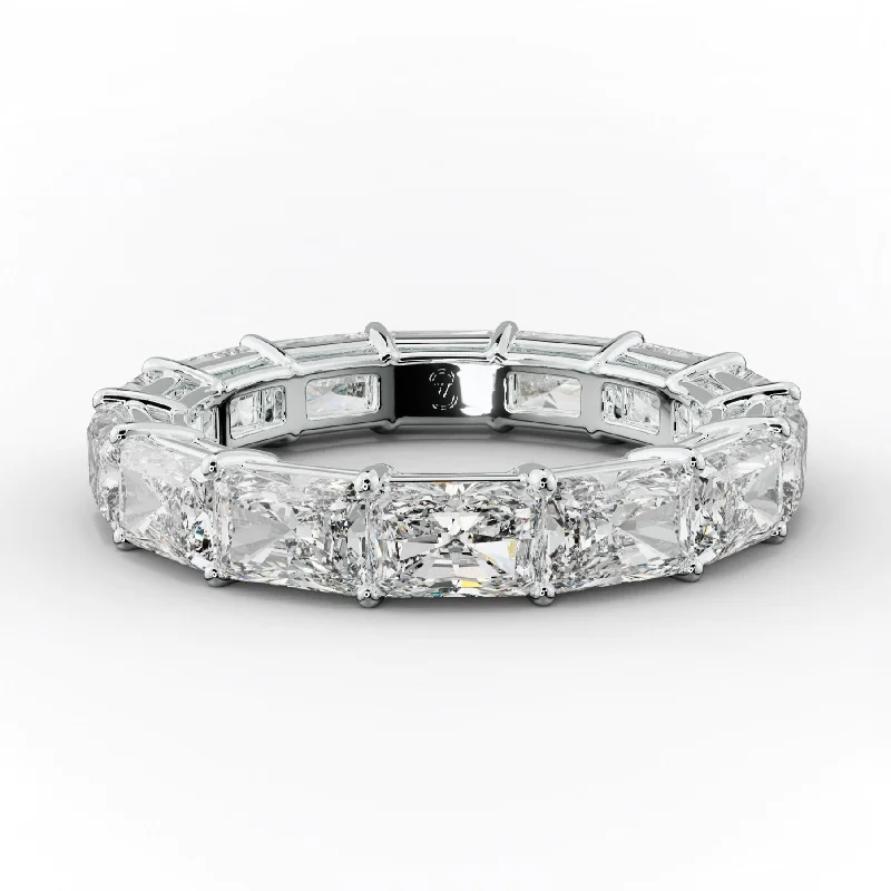 contemporary engagement rings for women-5.0 Carat East West Radiant Cut Diamond Eternity Band