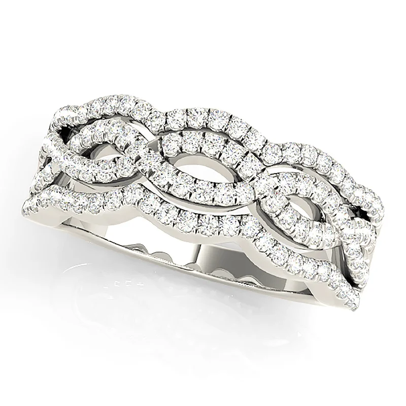 large diamond rings for women-0.65 ctw. Round Diamond  Infinity Design Wide Anniversary Ring