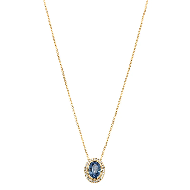 modern chain necklaces for women-18ct Yellow Gold 1.94ct Sapphire & Diamond Isla Pendant