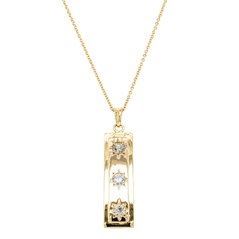 luxury diamond necklaces for women-Deja Vu 18ct Yellow Gold .77ct Diamond Pendant