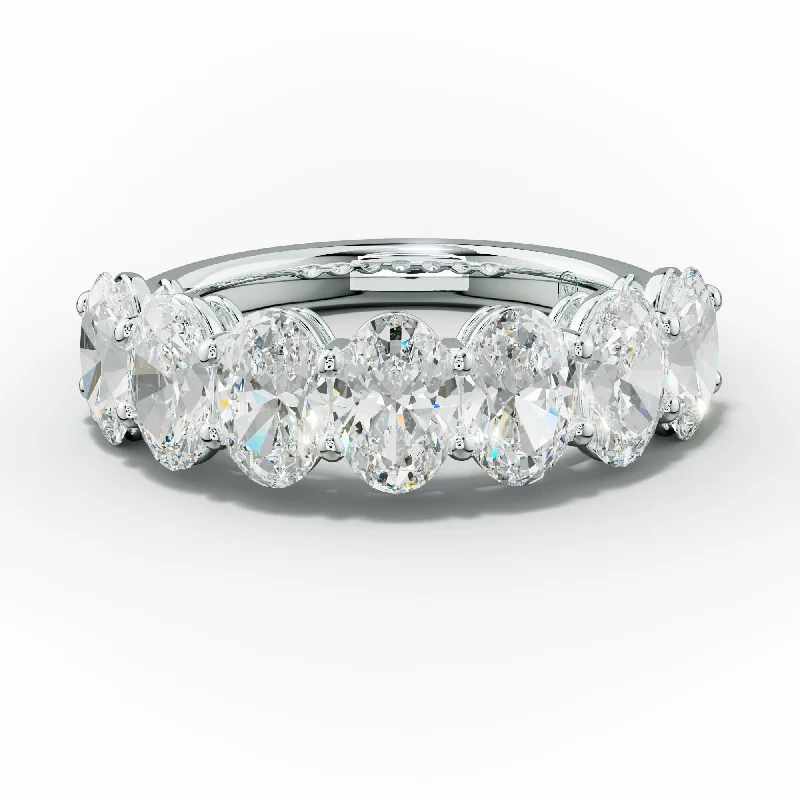 wedding ring sets for women-3.0 Carat Oval Diamond Anniversary Band