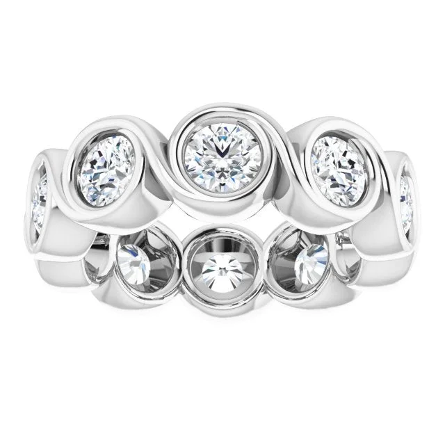 wedding bands for women-3.30 ct. Bezel Set Round Diamond Eternity Band