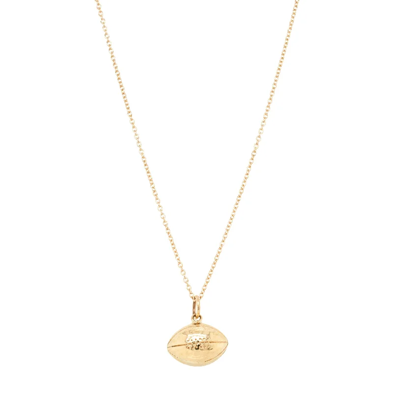 luxury necklaces for women-Deja Vu 9ct Yellow Gold Rugby Ball Necklace