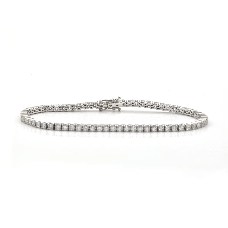 diamond-studded bangles for women-3.65CT Diamond and 18K White Gold Tennis Bracelet