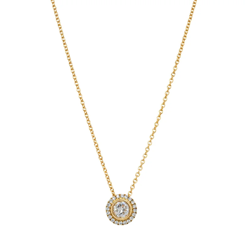 stylish necklaces for women-18ct Yellow Gold .40ct Diamond Isla Pendant