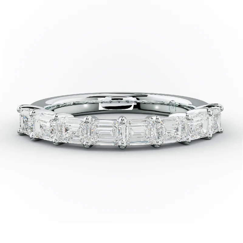 affordable engagement rings for women-1.0 Carat East West Emerald Cut Diamond Anniversary Band