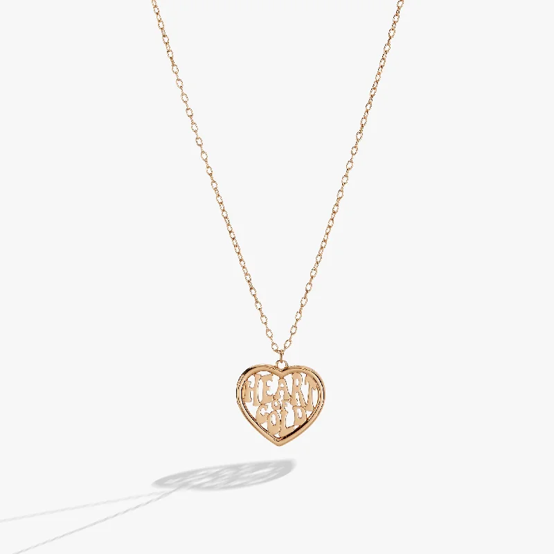 boho necklaces for women-Heart of Gold Pendant Necklace