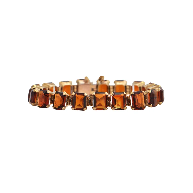 trendy bangles for women-Retro 38ct Citrine 18k Gold Bracelet