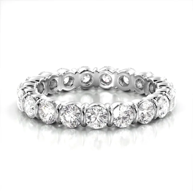 diamond rings for women-2.00 ct. Round Diamond eternity Wedding Band