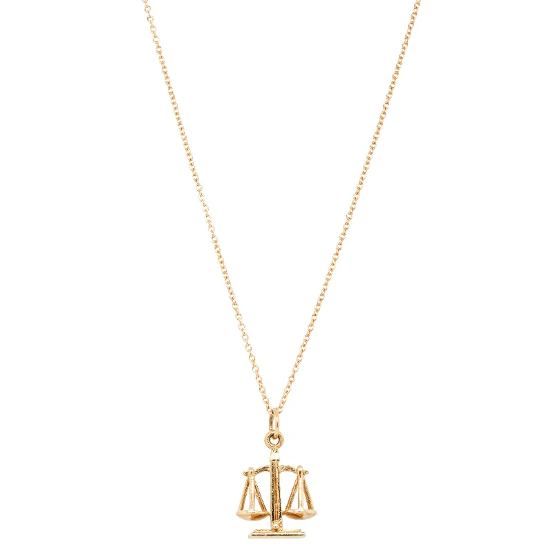 anniversary necklaces for women-Deja Vu 9ct Yellow Gold Balance Scales Necklace