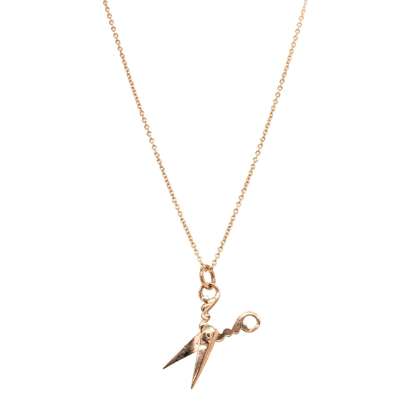 modern chain necklaces for women-Deja Vu 9ct Rose Gold Scissors Necklace