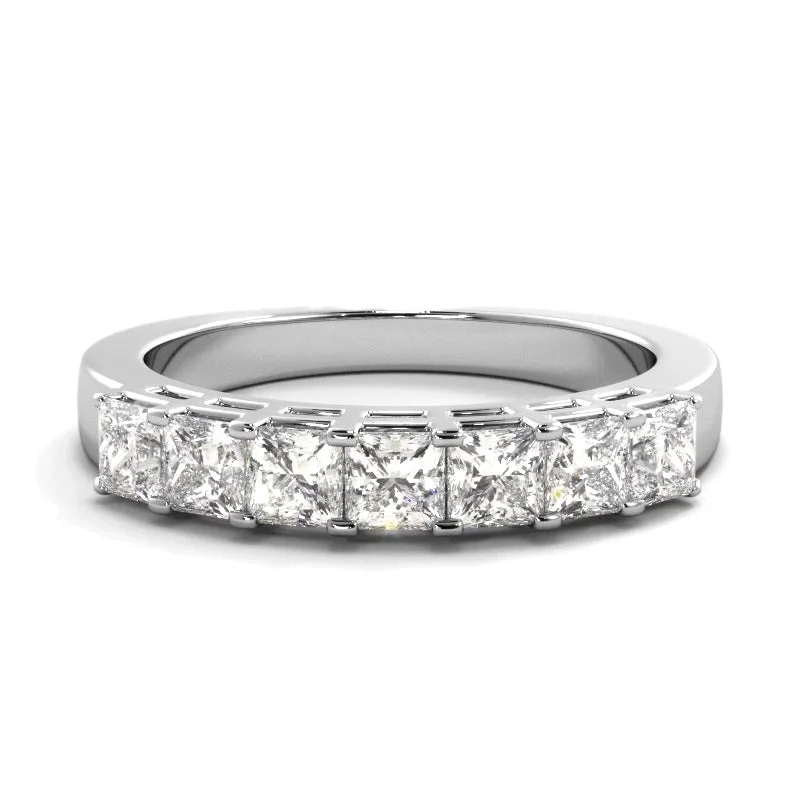 gemstone rings for women-0.98 ct. Princess Diamond Wedding Band