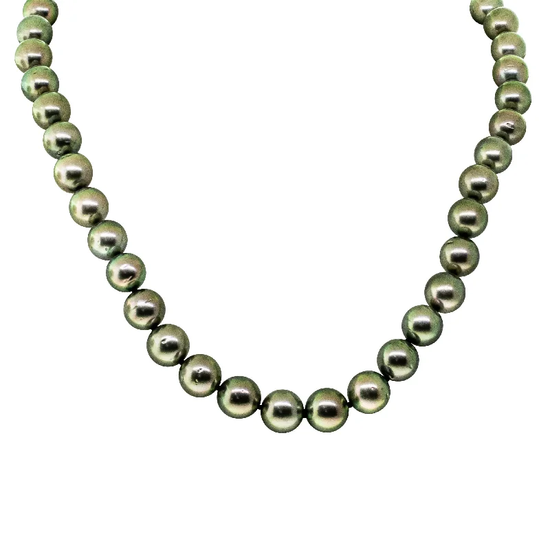 fancy chain necklaces for women-9ct Yellow Gold Tahitian Black Pearl Strand