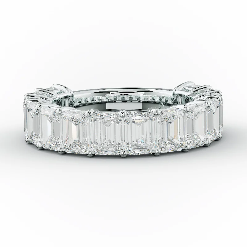 oversized rings for women-5.0 Carat Emerald Diamond Anniversary Band