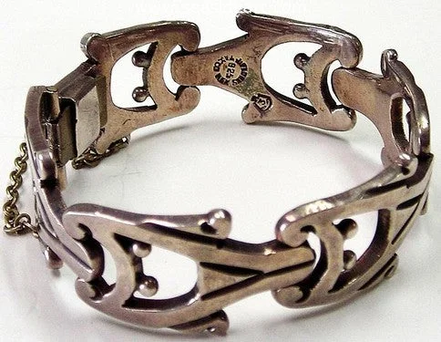 wedding bangles for brides-Mexican Sterling Silver Bracelet - Flores