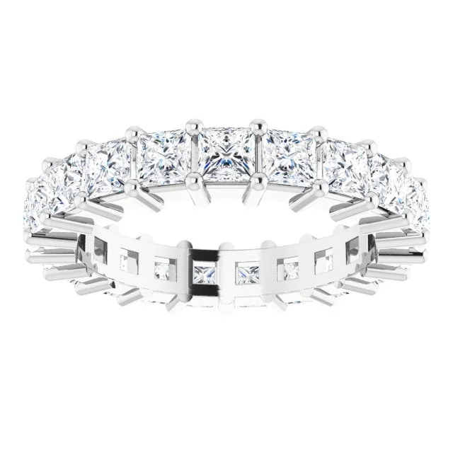 large statement rings for women-3.78 ct. Princess Diamond Eternity Band