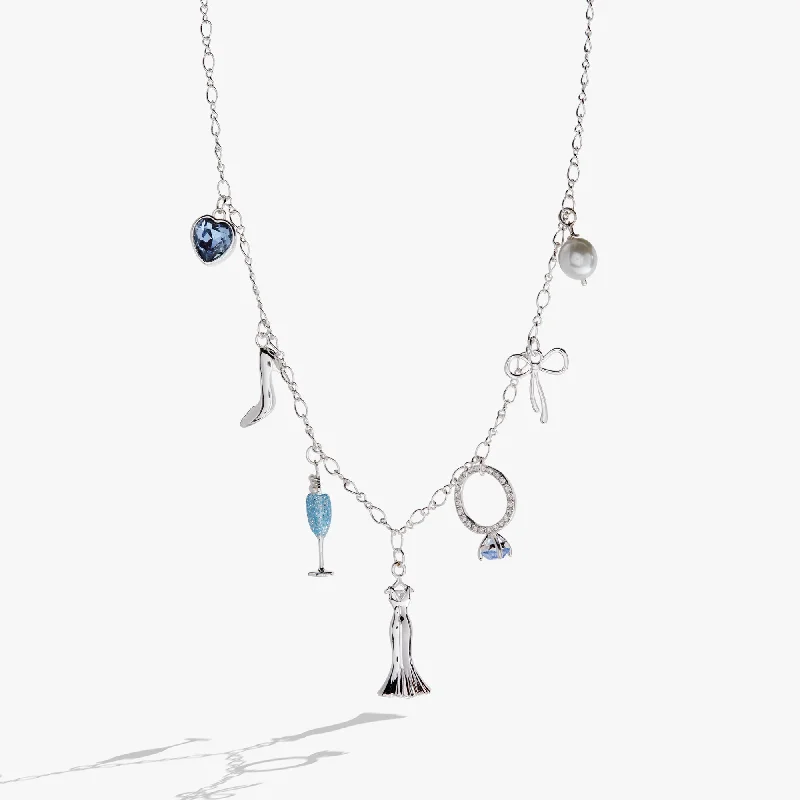 elegant crystal necklaces for women-Bridal Multi-Charm Necklace