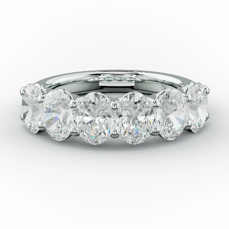 dainty rings for women-3.0 Carat Oval Cut Diamond Anniversary Band