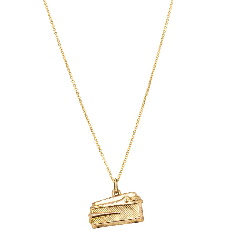 contemporary necklaces for women-Deja Vu 9ct Yellow Gold Hollow Lighter Necklace