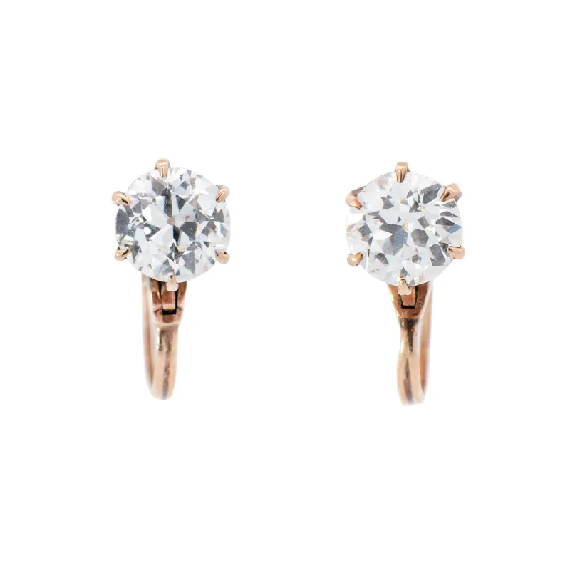 hoop earrings for everyday wear-Victorian 1.80ctw Old European Diamond stud Earrings