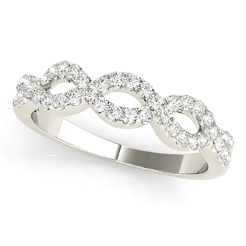 bridal rings for women-0.40 ct Round Diamond Open Twist Ring