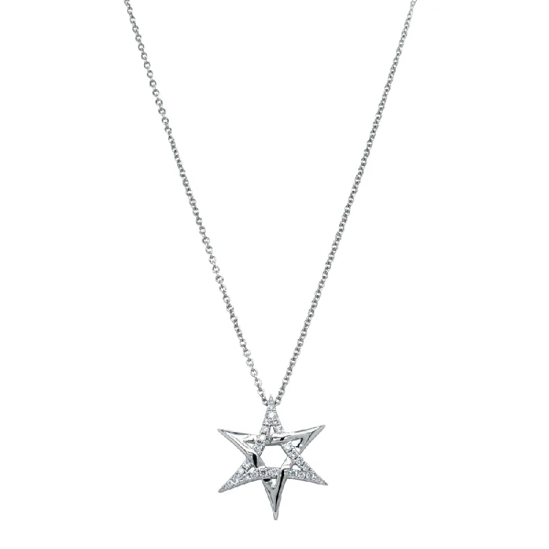 fancy necklaces for women-18ct White Gold Astra Star Necklace