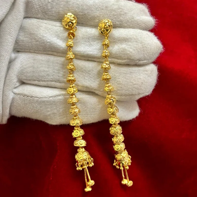 trendy dangle earrings for women-Pari Art Jewellery Gold Forming Dangler Earrings