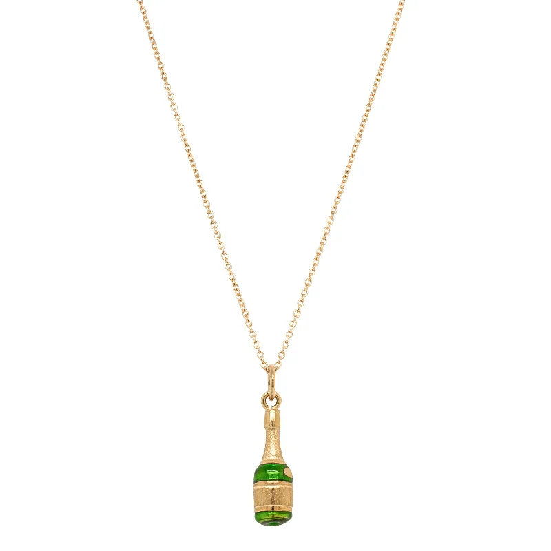 dazzling necklaces for women-Deja Vu 10ct Yellow Gold Champagne Bottle Necklace