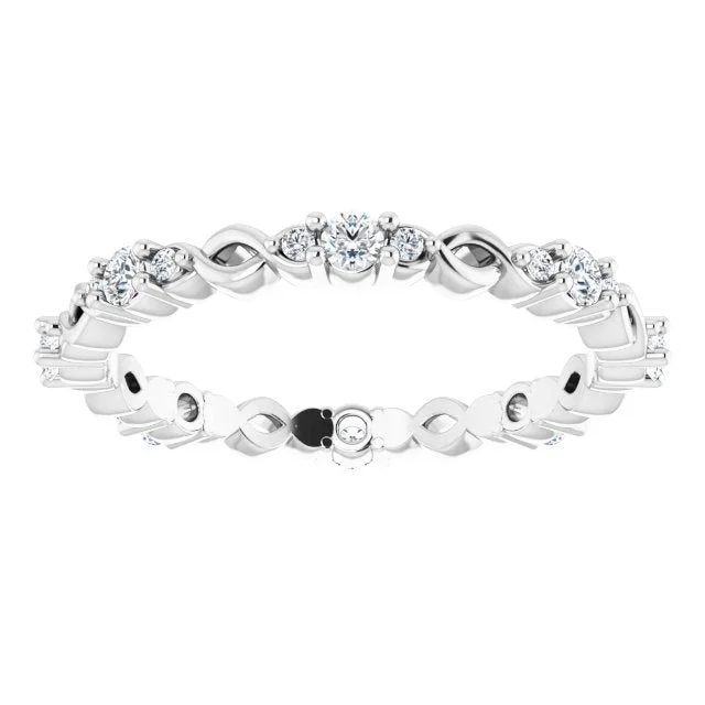 diamond-studded rings for women-0.32 ct. Round Diamond Eternity Band Stackable Ring