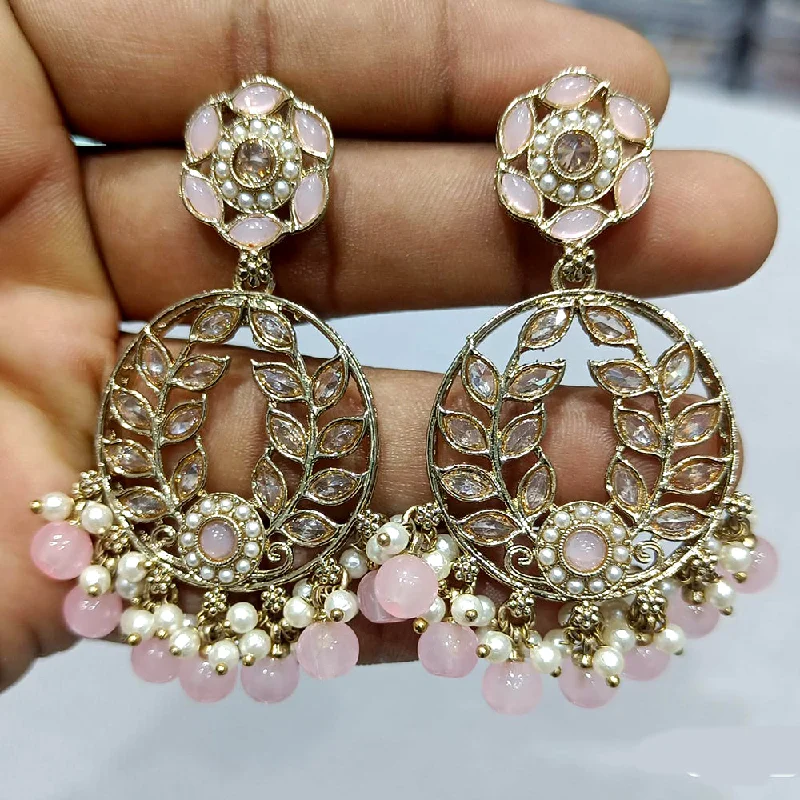 classic earrings for women-Rani Sati Jewels Gold Plated Reverse AD Dangler Earrings