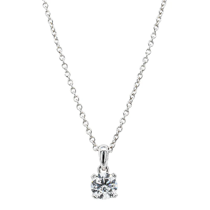 layered necklaces for women-18ct White Gold .50ct Diamond Blossom Pendant