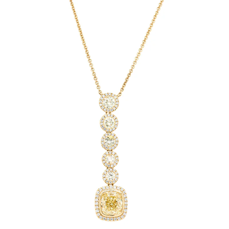 layered necklaces for women-18ct Yellow Gold 3.92ct Yellow Diamond Isla Pendant