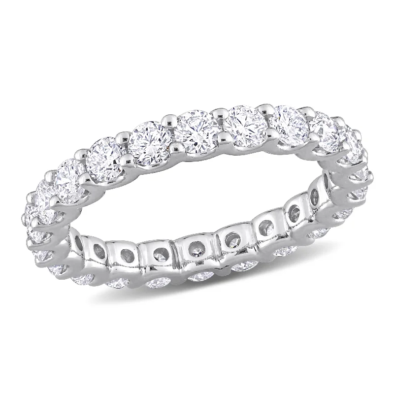 unique diamond engagement rings for women-Created Forever 2 1/5ct TW Lab-Grown Diamond Eternity Band in 14k White Gold