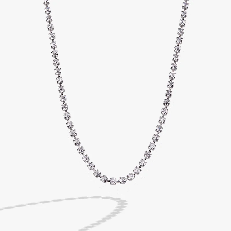 elegant crystal necklaces for women-Crystal Tennis Chain Necklace