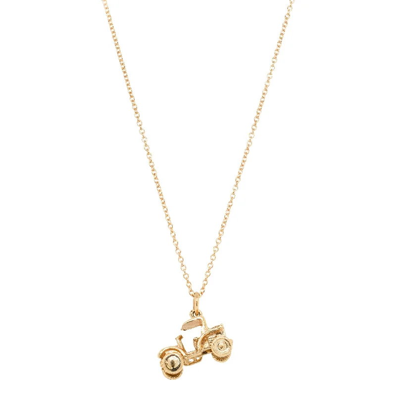 chain necklaces for women-Deja Vu 9ct Yellow Gold Classic Car Necklace