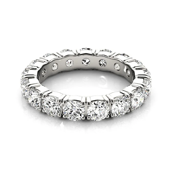 sterling silver rings for women-2.5 ct. Round Diamond Eternity Ring